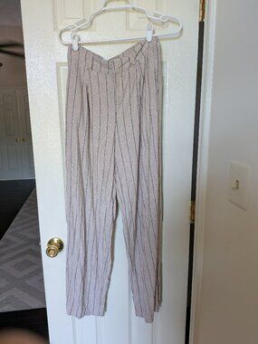 A New Day Linen Blend Pinstripe Wide Leg Pants Size 4
